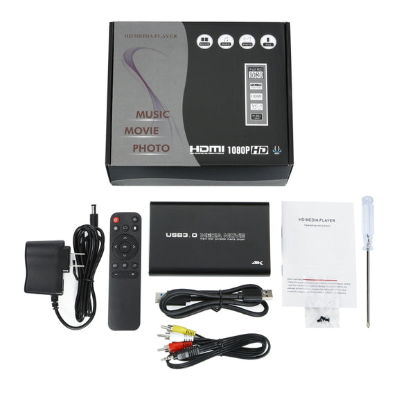 MP2506P 4K 30Hz HD Media Player, Support Auto Loop Play Videos & Photos & Music(EU Plug)