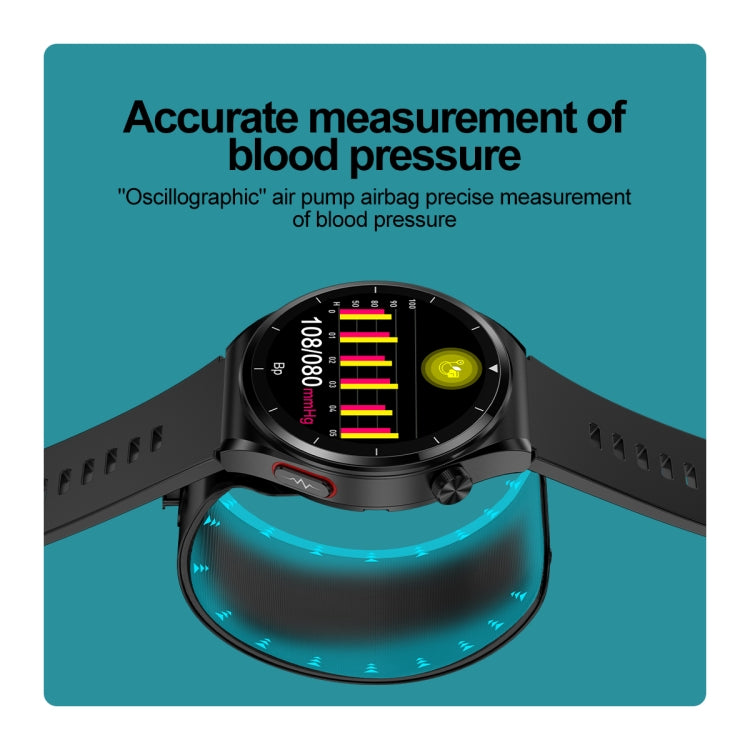 S22 Air Pump Blood Pressure Testing ECG Health Smart Watch, 1.39 inch Round Screen(Blue) - free shipping - PMC TechLife - Order now!