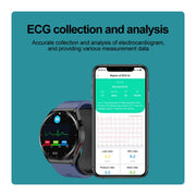 S22 Air Pump Blood Pressure Testing ECG Health Smart Watch, 1.39 inch Round Screen(Blue)
