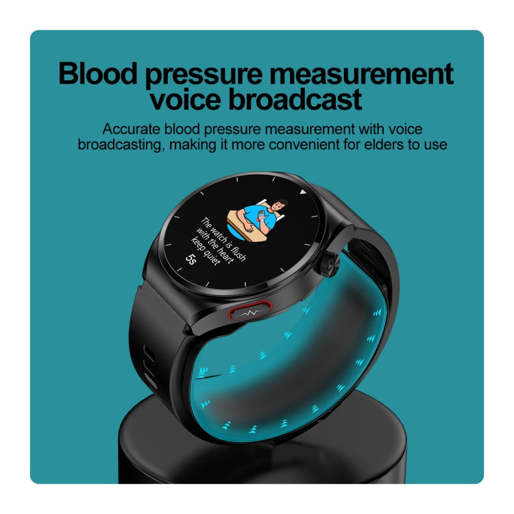 S22 Air Pump Blood Pressure Testing ECG Health Smart Watch, 1.39 inch Round Screen(Blue) - free shipping - PMC TechLife - Order now!