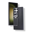 For Samsung Galaxy S24 Ultra 5G Lens Flip Cover All-inclusive Phone Case with Holder(Black) - Galaxy S24 Ultra 5G Cases by PMC TechLife | Online Shopping South Africa | PMC TechLife