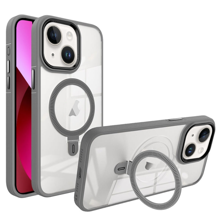 For iPhone 13 Shield Armor MagSafe Holder Phone Case(Grey) - iPhone 13 Cases by PMC TechLife | Online Shopping South Africa | PMC TechLife