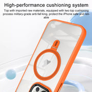 For iPhone 13 Pro Shield Armor MagSafe Holder Phone Case(Grey)