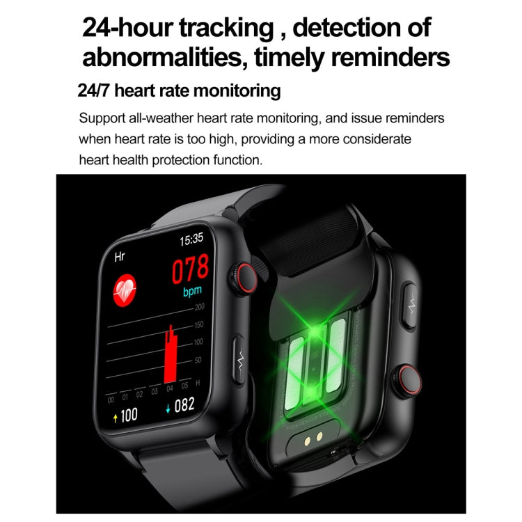 TK63 1.91 Inch Color Screen Air Pump Smart Watch, Supports Blood Pressure Monitoring / ECG(Black) - Smart Watches by PMC TechLife | Online Shopping South Africa | PMC TechLife
