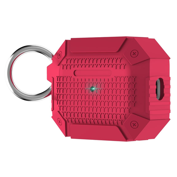 For AirPods Pro 2 Wireless Earphones Shockproof Armor Silicone Protective Case(Red)