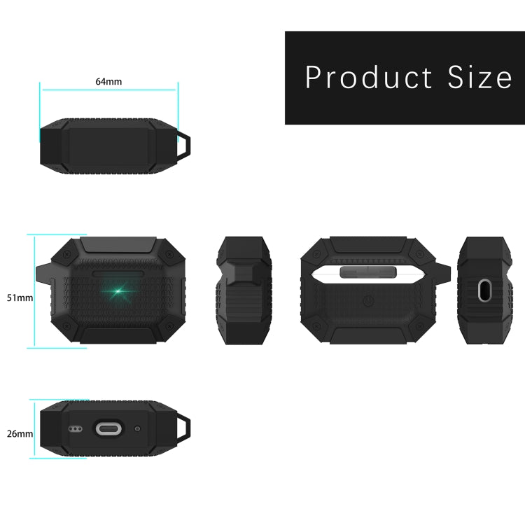 For AirPods Pro 2 Wireless Earphones Shockproof Armor Protective Case(Grey)