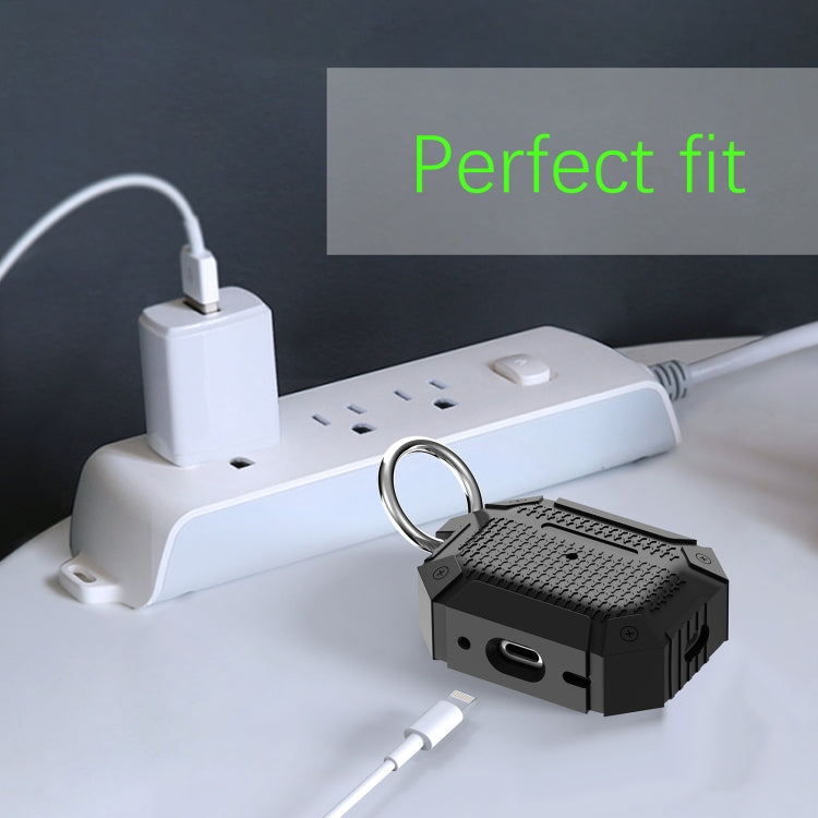 For AirPods Pro Wireless Earphones Shockproof Armor Protective Case(Black) - For AirPods Pro by PMC Jewellery | Online Shopping South Africa | PMC Jewellery | Buy Now Pay Later Mobicred