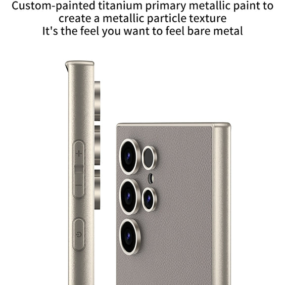 For Samsung Galaxy S24 Ultra 5G GKK Metal Paint Skin Feel Leather Full Coverage Phone Case(Purple)