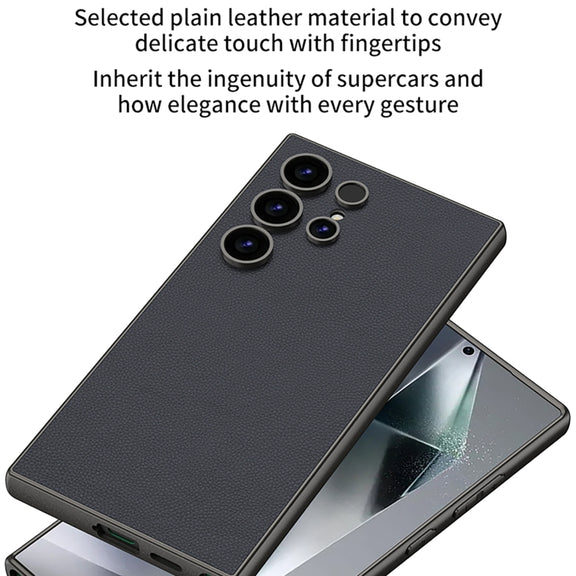 For Samsung Galaxy S24 Ultra 5G GKK Metal Paint Skin Feel Leather Full Coverage Phone Case(Purple)