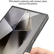 For Samsung Galaxy S24 Ultra 5G GKK Metal Paint Skin Feel Leather Full Coverage Phone Case(Purple)