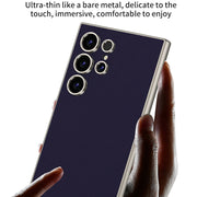 For Samsung Galaxy S24 Ultra 5G GKK Metal Paint Skin Feel Leather Full Coverage Phone Case(Purple)