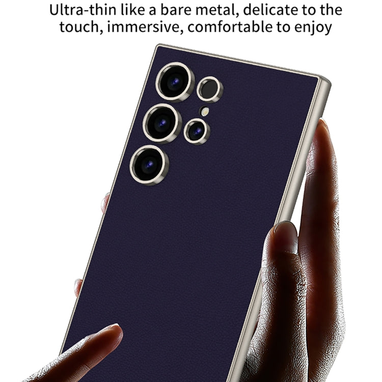 For Samsung Galaxy S24 Ultra 5G GKK Metal Paint Skin Feel Leather Full Coverage Phone Case(Purple)