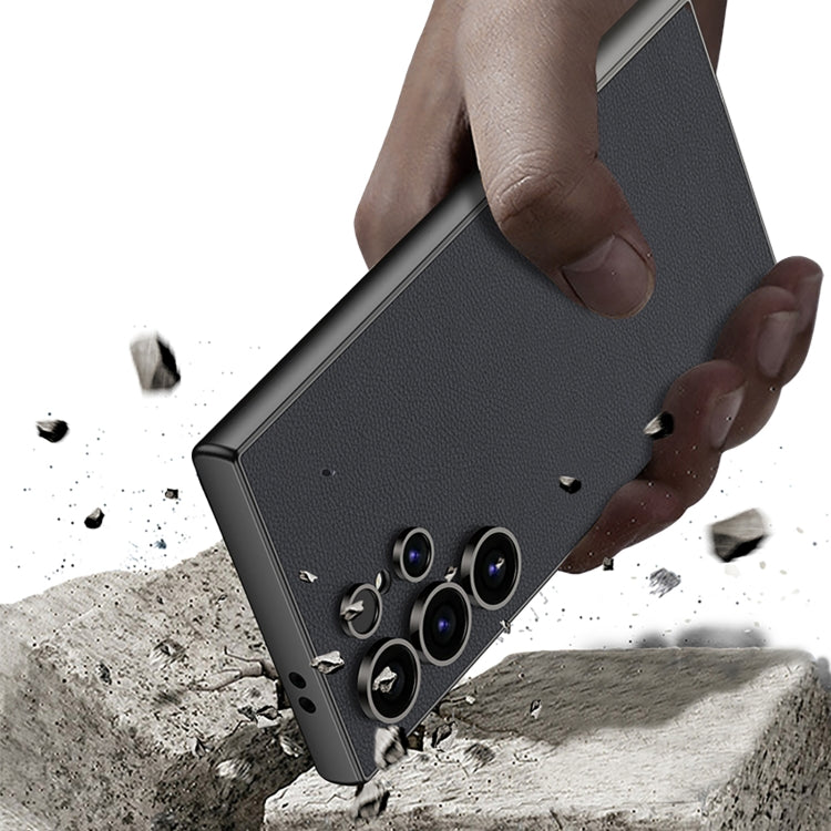 For Samsung Galaxy S24 Ultra 5G GKK Metal Paint Skin Feel Leather Full Coverage Phone Case(Purple)