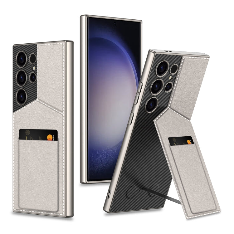 For Samsung Galaxy S24 Ultra 5G GKK Rotor Bracket Recessed Card Bag Full Coverage Phone Case(Grey) - Galaxy S24 Ultra 5G Cases by GKK | Online Shopping South Africa | PMC TechLife