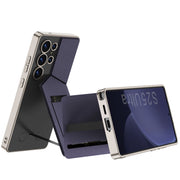 For Samsung Galaxy S25 Ultra 5G GKK Rotor Bracket Recessed Card Bag Full Coverage Phone Case(Purple)
