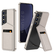 For Samsung Galaxy S25+ 5G GKK Rotor Bracket Recessed Card Bag Full Coverage Phone Case(Grey)