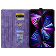 For Honor Pad X8a Cartoon Sakura Cat Embossed Leather Tablet Case(Purple)