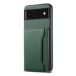 For Google Pixel 6 Calf Texture Card Bag Design Full Coverage Phone Case(Green) - Google Cases by PMC TechLife | Online Shopping South Africa | PMC TechLife | Buy Now Pay Later Mobicred