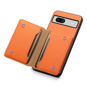 For Google Pixel 7a Calf Texture Card Bag Design Full Coverage Phone Case(Orange)