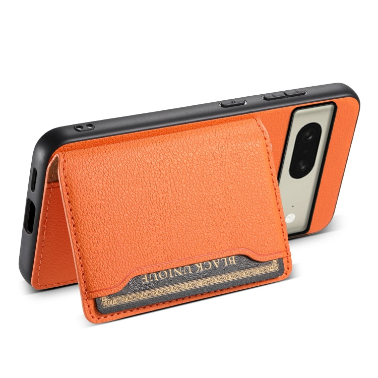 For Google Pixel 8 Calf Texture Card Bag Design Full Coverage Phone Case(Orange)