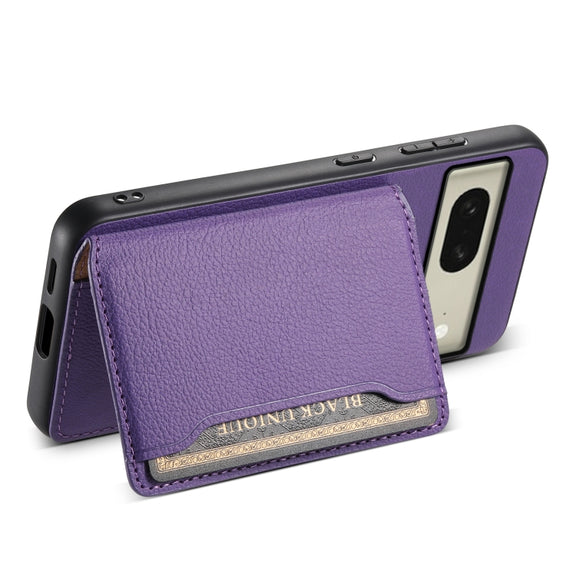 For Google Pixel 8 Calf Texture Card Bag Design Full Coverage Phone Case(Purple)
