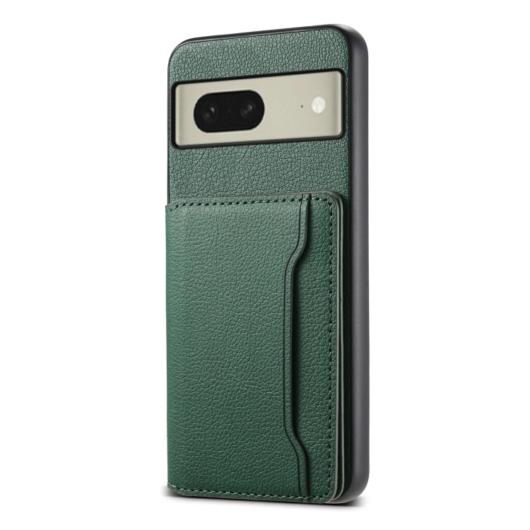 For Google Pixel 8 Calf Texture Card Bag Design Full Coverage Phone Case(Green) - Google Cases by PMC TechLife | Online Shopping South Africa | PMC TechLife | Buy Now Pay Later Mobicred