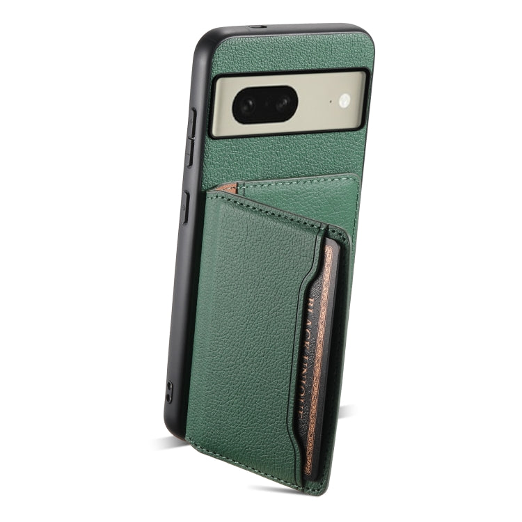 For Google Pixel 8 Calf Texture Card Bag Design Full Coverage Phone Case(Green) - Google Cases by PMC TechLife | Online Shopping South Africa | PMC TechLife | Buy Now Pay Later Mobicred