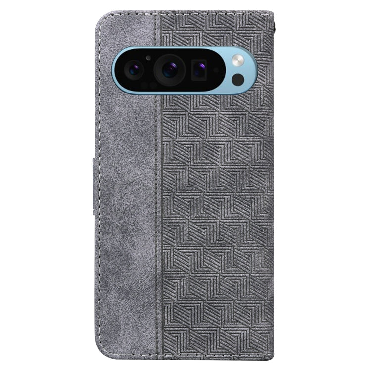 For Google Pixel 9 Geometric Embossed Leather Phone Case(Grey) - free shipping - PMC TechLife - Order now!