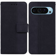 For Google Pixel 9 Geometric Embossed Leather Phone Case(Black)