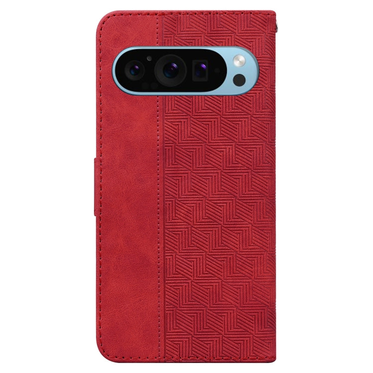 For Google Pixel 9 Geometric Embossed Leather Phone Case(Red) - free shipping - PMC TechLife - Order now!