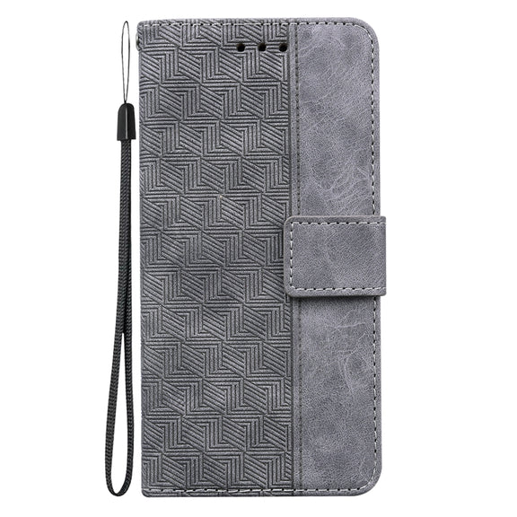 For Google Pixel 9 Pro 5G Geometric Embossed Leather Phone Case(Grey)