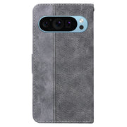 For Google Pixel 9 Pro 5G Geometric Embossed Leather Phone Case(Grey)