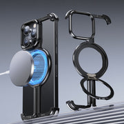 For iPhone 15 Pro MagSafe Magnetic Frameless Holder Phone Case(Black)