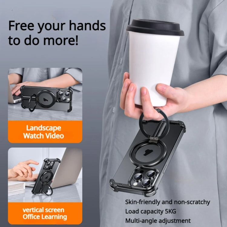 For iPhone 13 Pro Max MagSafe Magnetic Frameless Holder Phone Case(Black) - free shipping - PMC TechLife - Order now!