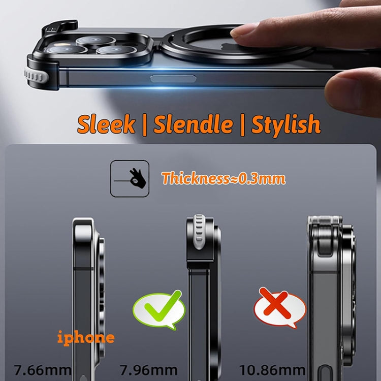 For iPhone 14 Pro Max MagSafe Magnetic Frameless Holder Phone Case(Black) - iPhone 14 Pro Max Cases by PMC TechLife | Online Shopping South Africa | PMC TechLife
