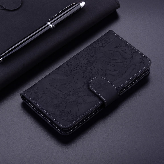 For Google Pixel 9 Tiger Embossing Pattern Flip Leather Phone Case(Black)