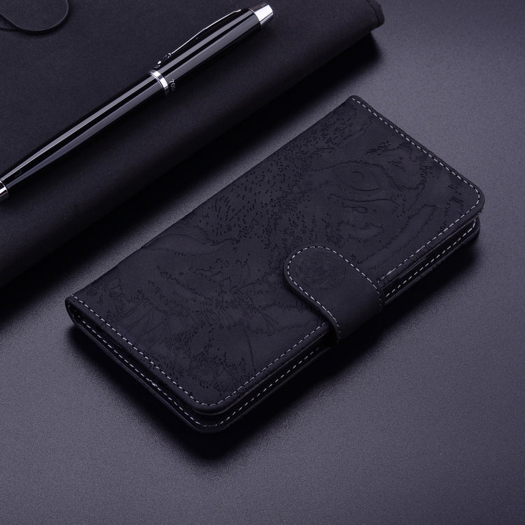 For Google Pixel 9 Tiger Embossing Pattern Flip Leather Phone Case(Black)