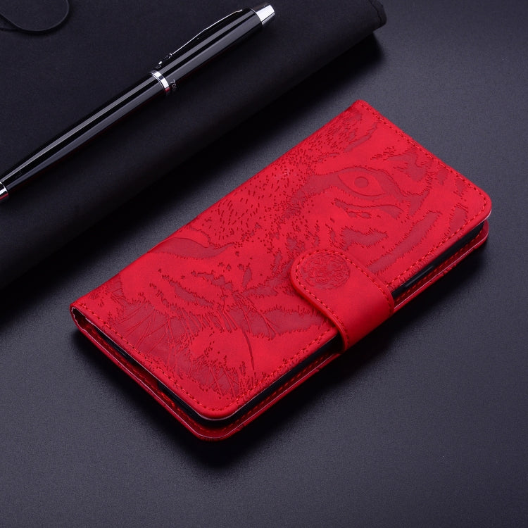 For Google Pixel 9 Tiger Embossing Pattern Flip Leather Phone Case(Red)