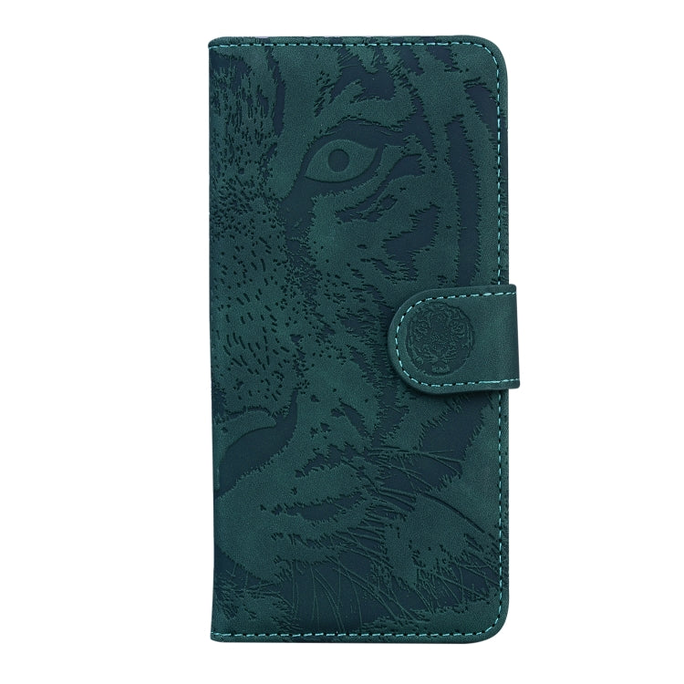 For Google Pixel 9 Tiger Embossing Pattern Flip Leather Phone Case(Green) - Google Cases by PMC TechLife | Online Shopping South Africa | PMC TechLife | Buy Now Pay Later Mobicred