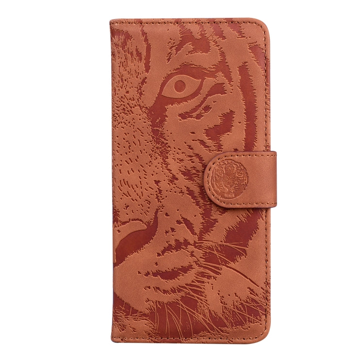For Google Pixel 9 Tiger Embossing Pattern Flip Leather Phone Case(Brown) - Google Cases by PMC TechLife | Online Shopping South Africa | PMC TechLife | Buy Now Pay Later Mobicred
