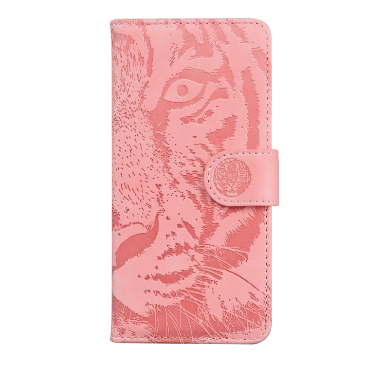 For Google Pixel 9 Tiger Embossing Pattern Flip Leather Phone Case(Pink)