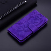 For Google Pixel 9 Pro 5G Tiger Embossing Pattern Flip Leather Phone Case(Purple)