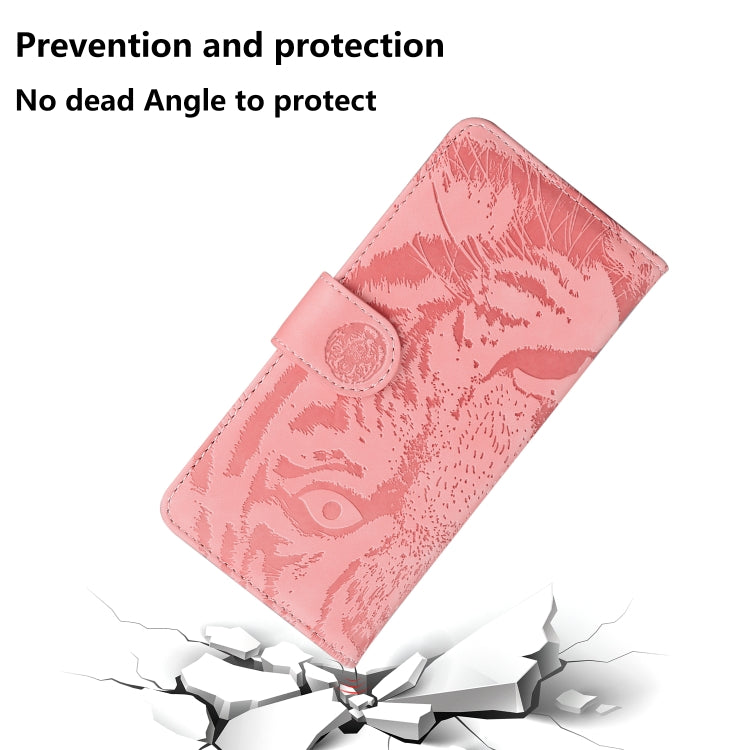 For Google Pixel 9 Pro 5G Tiger Embossing Pattern Flip Leather Phone Case(Pink)
