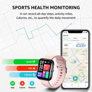 GTS5 2.0 inch Fitness Health Smart Watch, BT Call / Heart Rate / Blood Pressure / MET / Blood Glucose(Pink)