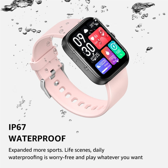 GTS5 2.0 inch Fitness Health Smart Watch, BT Call / Heart Rate / Blood Pressure / MET / Blood Glucose(Pink)