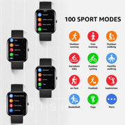 GTS5 2.0 inch Fitness Health Smart Watch, BT Call / Heart Rate / Blood Pressure / MET / Blood Glucose(Black)