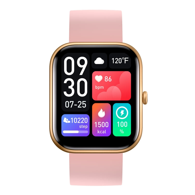 GTS5 2.0 inch Fitness Health Smart Watch, BT Call / Heart Rate / Blood Pressure / MET / Blood Glucose(Rose Gold)