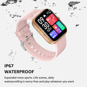 GTS5 2.0 inch Fitness Health Smart Watch, BT Call / Heart Rate / Blood Pressure / MET / Blood Glucose(Rose Gold)