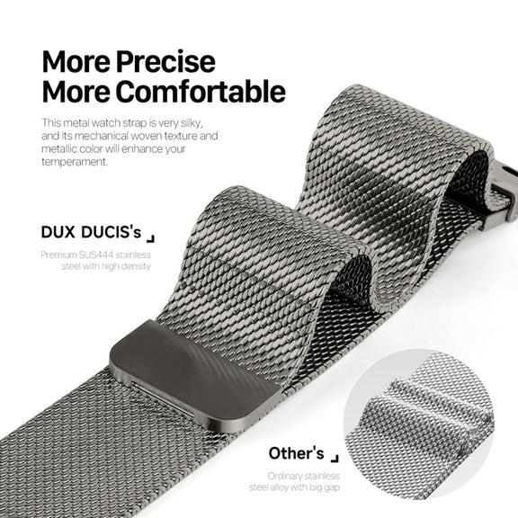 For Apple Watch SE 2023 44mm DUX DUCIS Milanese Pro Series Stainless Steel Watch Band(Graphite)