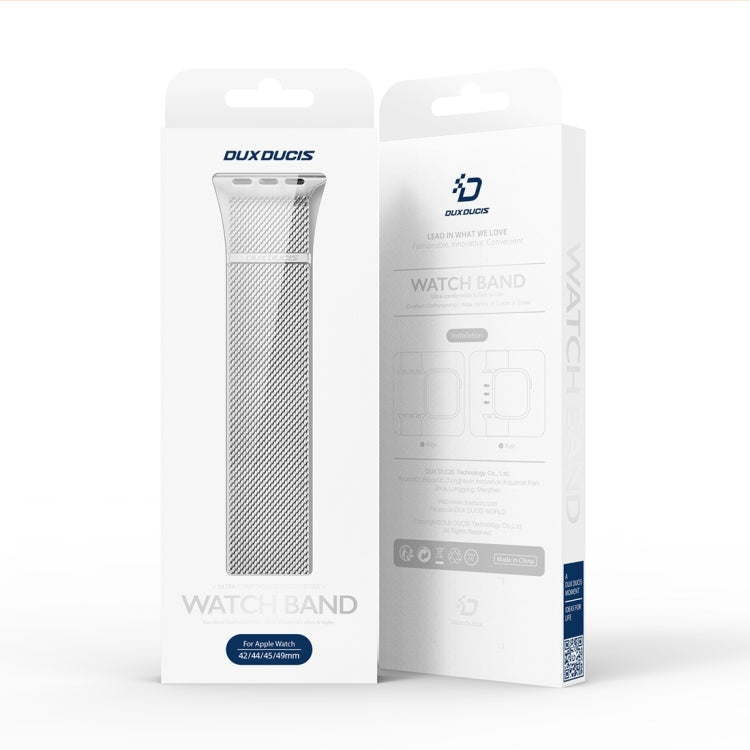 For Apple Watch Series 9 45mm DUX DUCIS Milanese Pro Series Stainless Steel Watch Band(Silver) - free shipping - PMC TechLife - Order now!